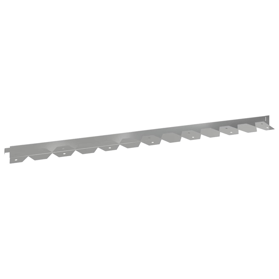 Gazonrand 50 pcs 102 x 4 x 4 cm Staal Zilverkleurig