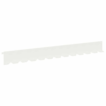 Gazonrand 10 pcs 102 x 10 x 4 cm Staal Wit