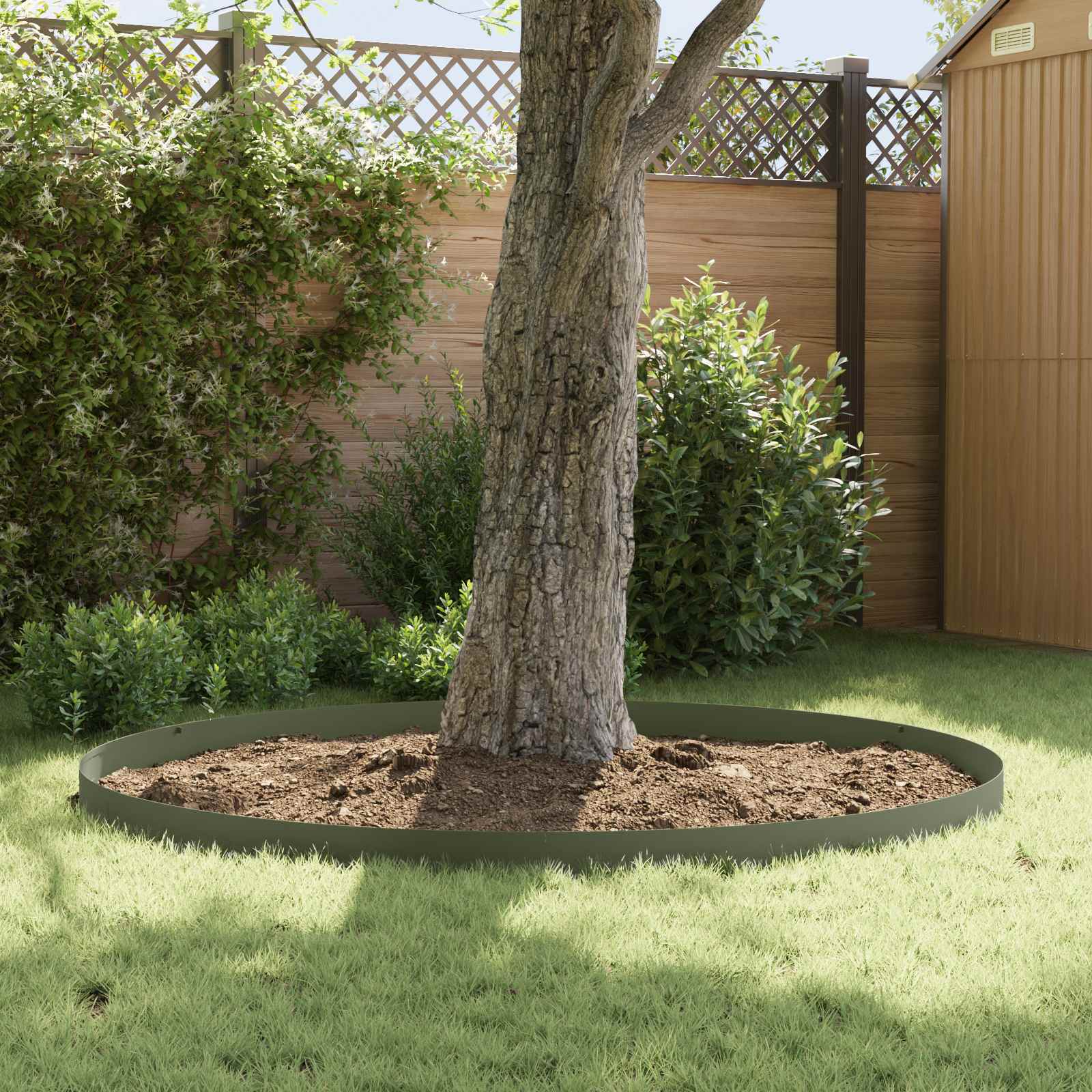 Gazonrand 20 st 102 x 10 x 4 cm Staal Olijfgroen