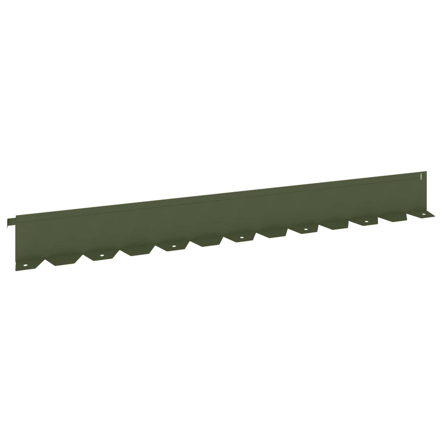Gazonrand 30 st 102 x 10 x 4 cm Staal Olijfgroen