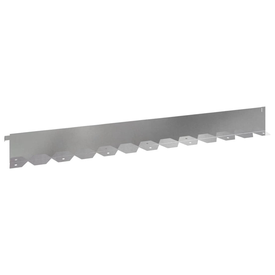 Gazonrand 10 pcs 102 x 10 x 4 cm Staal Zilverkleurig