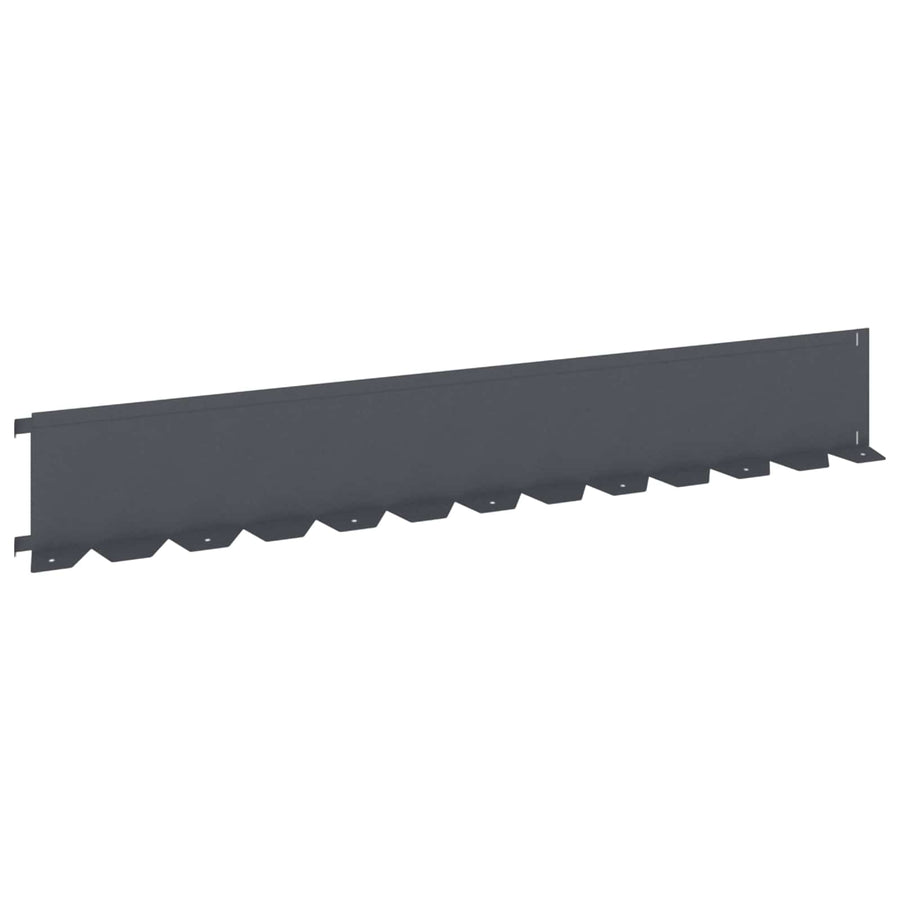 Gazonrand 20 pcs 102 x 15 x 4 cm Staal Antracietkleurig