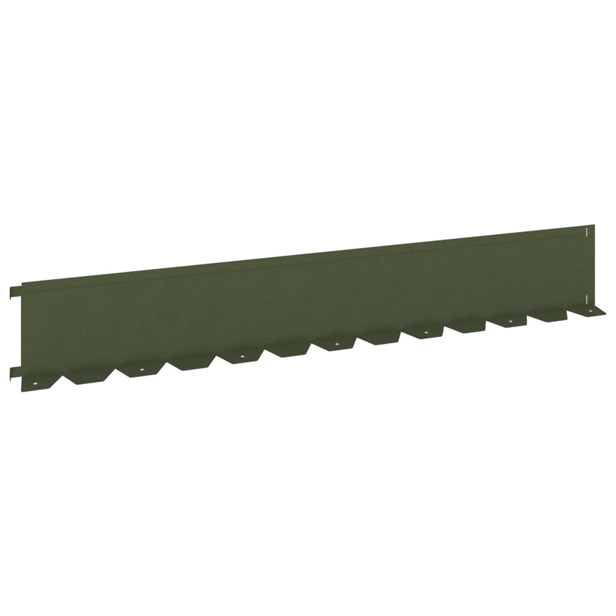 Gazonrand 30 pcs 102 x 15 x 4 cm Staal Olijfgroen