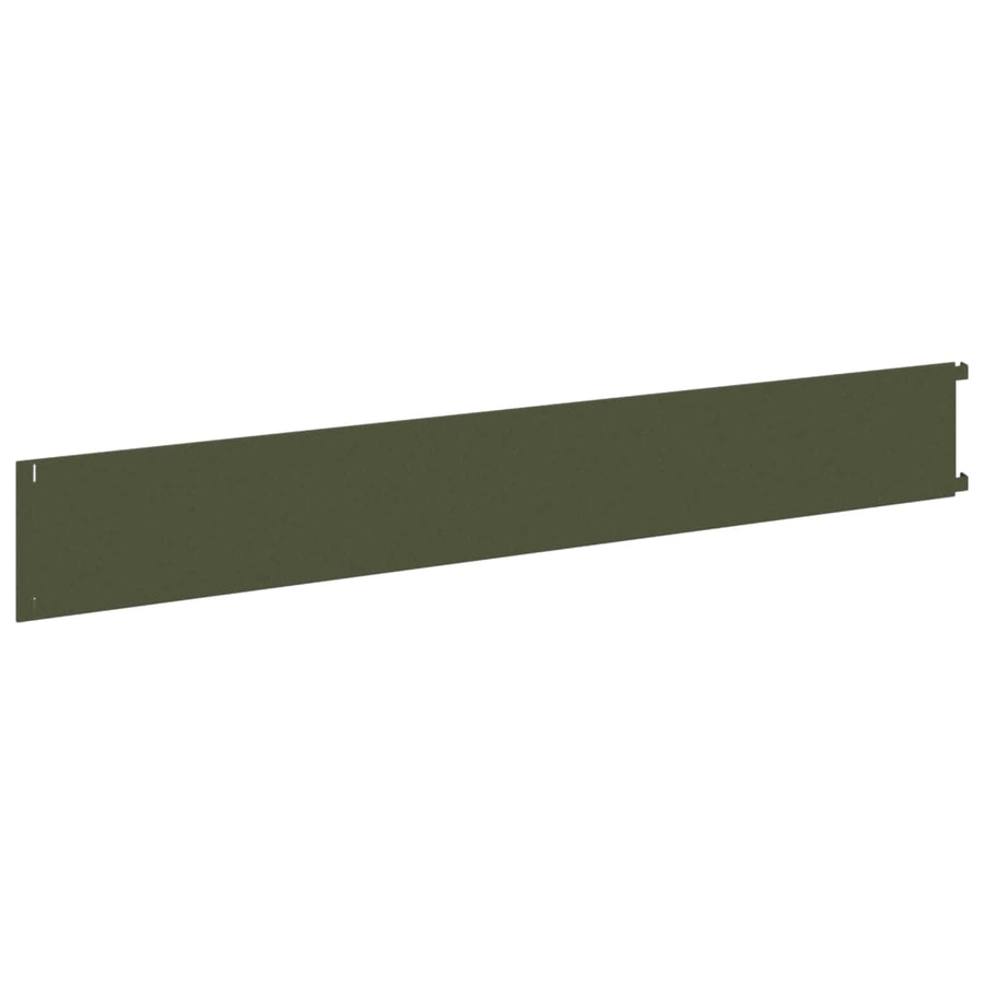 Gazonrand 30 pcs 102 x 15 x 4 cm Staal Olijfgroen