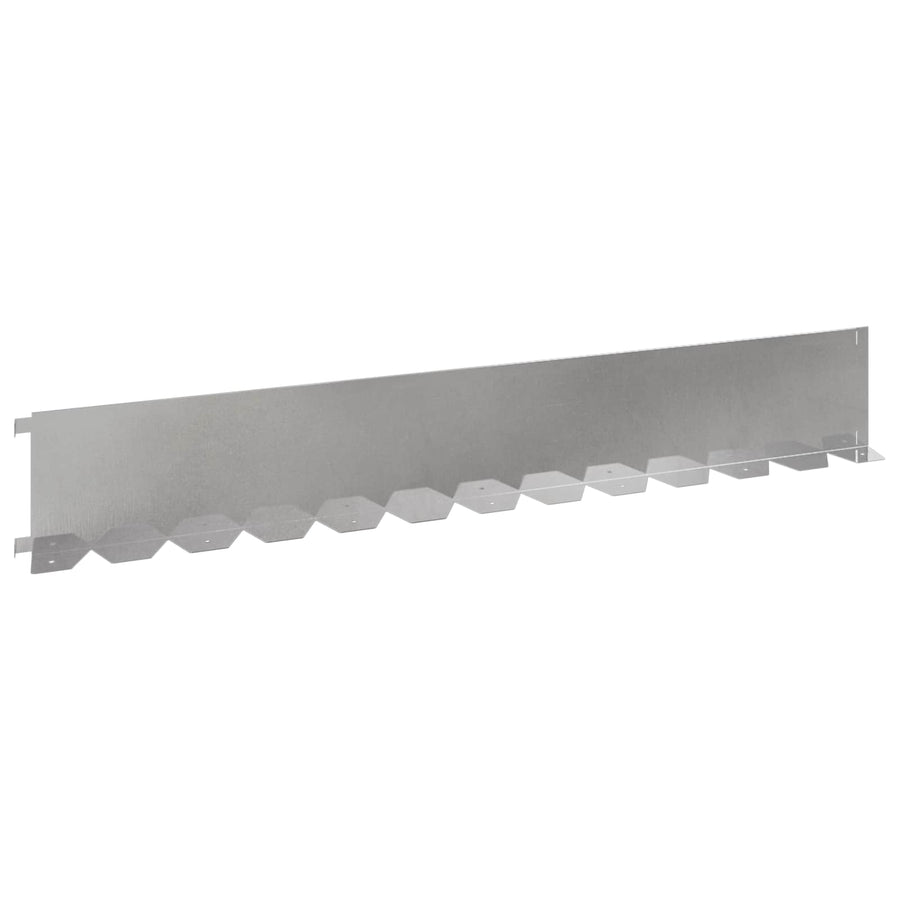 Gazonrand 20 pcs 102 x 15 x 4 cm Staal Zilverkleurig