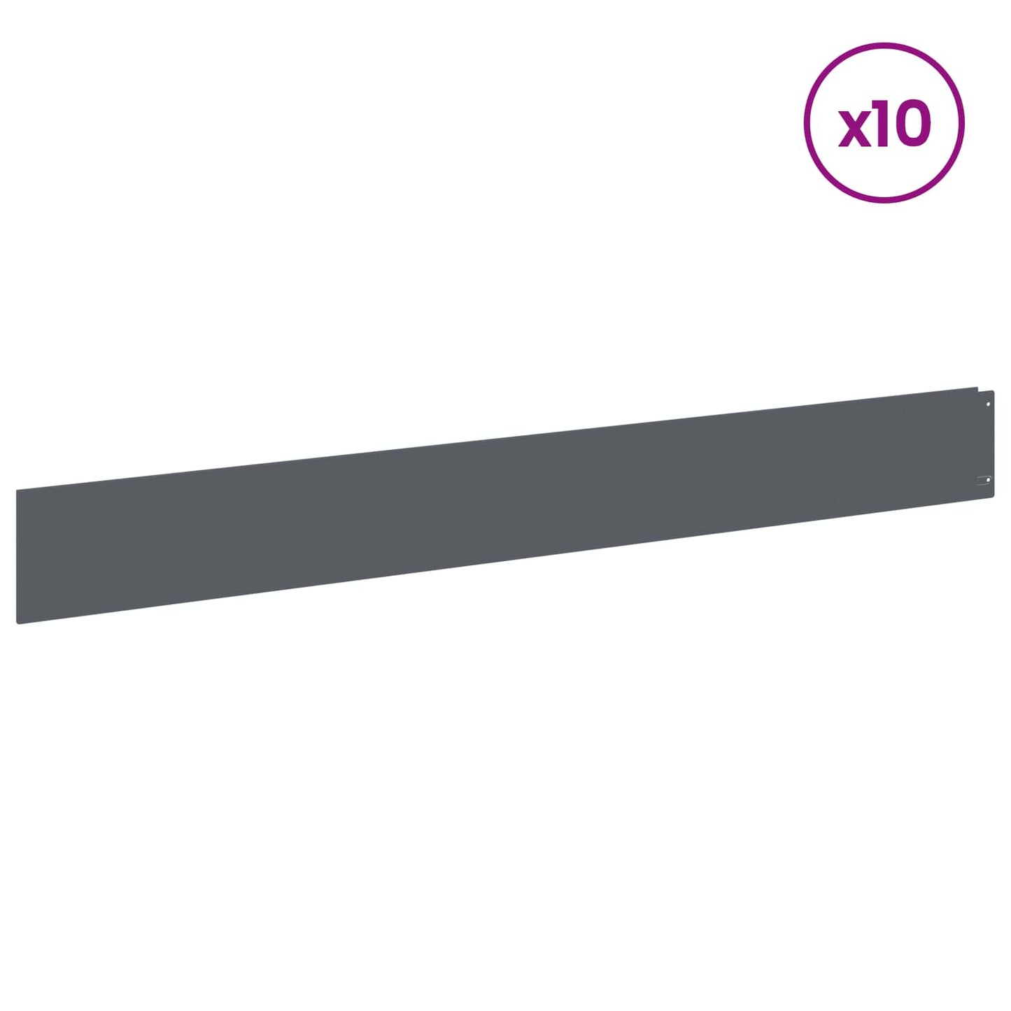 Gazonrand 10 pcs 100 x 12 cm Staal Antracietkleurig