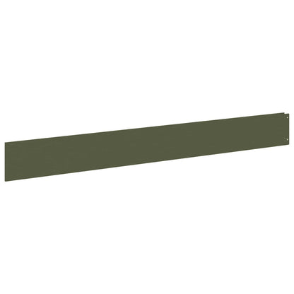 Gazonrand 10 pcs 100 x 12 cm Staal Olijfgroen