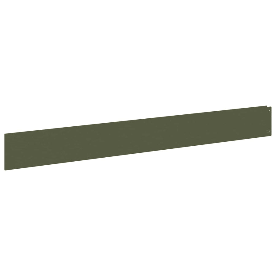 Gazonrand 20 pcs 100 x 12 cm Staal Olijfgroen