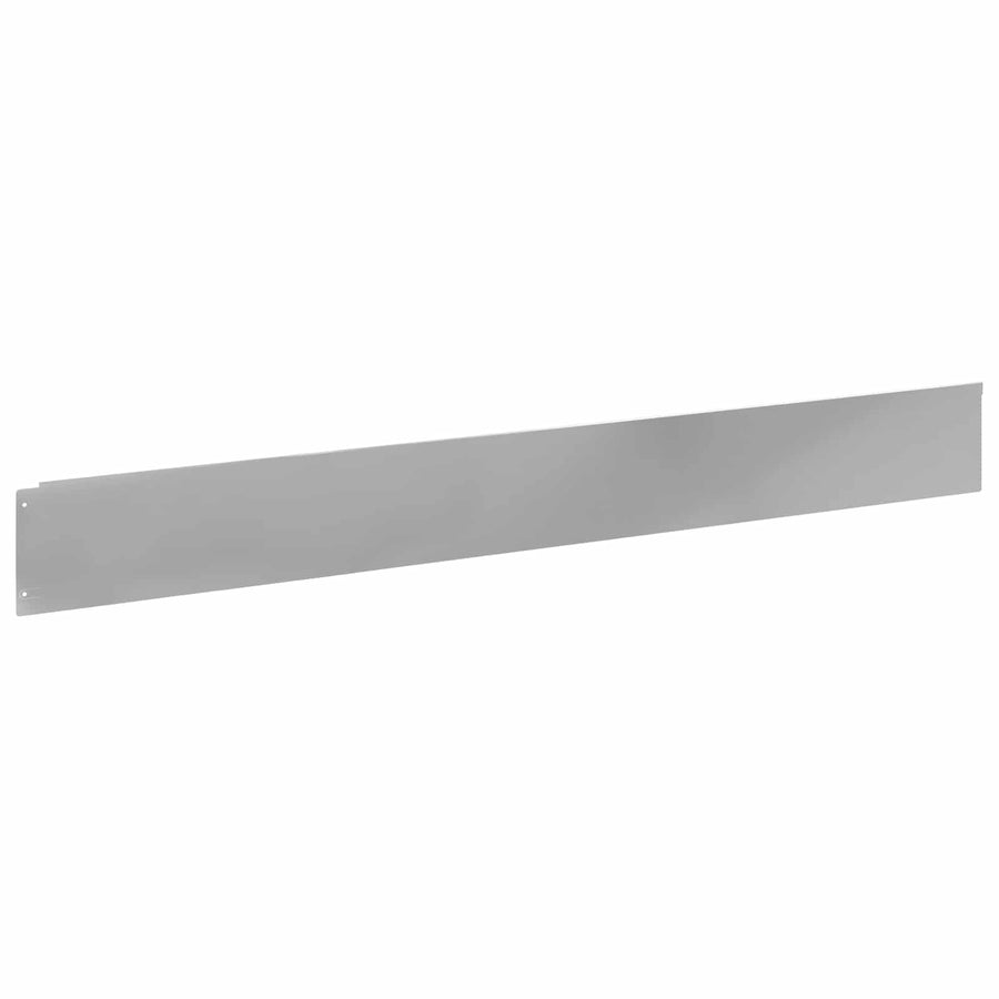 Gazonrand 10 pcs 100 x 12 cm Staal Zilverkleurig