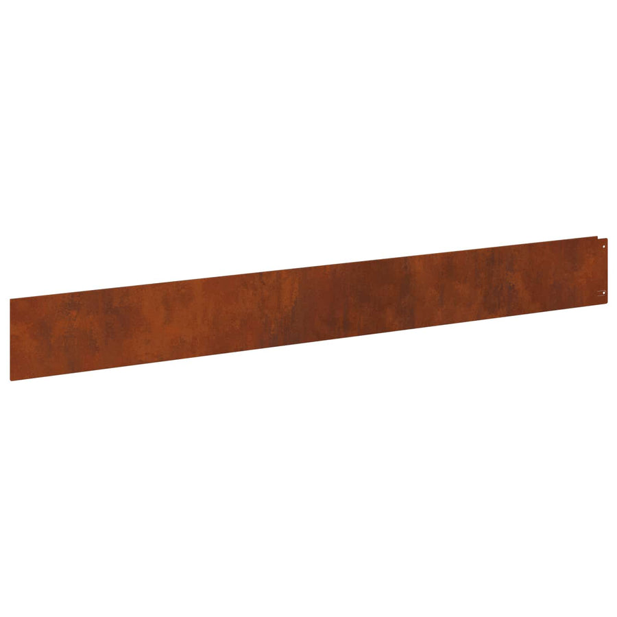 Gazonrand 10 pcs 100 x 12 cm Staal Roestig