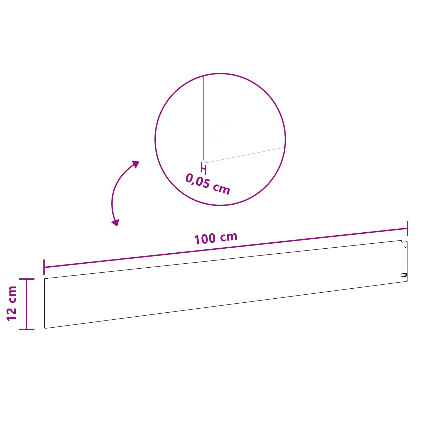 Gazonrand 30 pcs 100 x 12 cm Staal Roestig