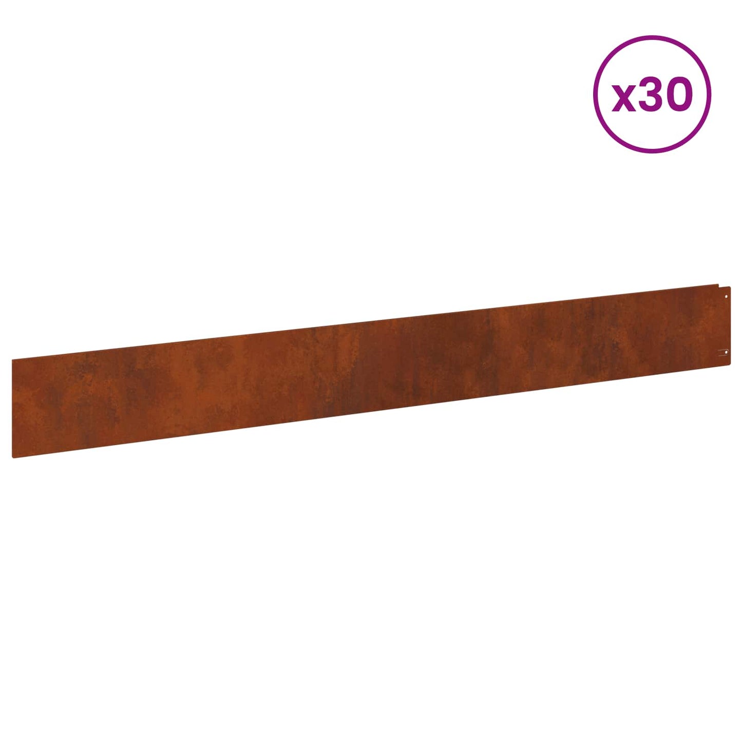 Gazonrand 30 pcs 100 x 12 cm Staal Roestig