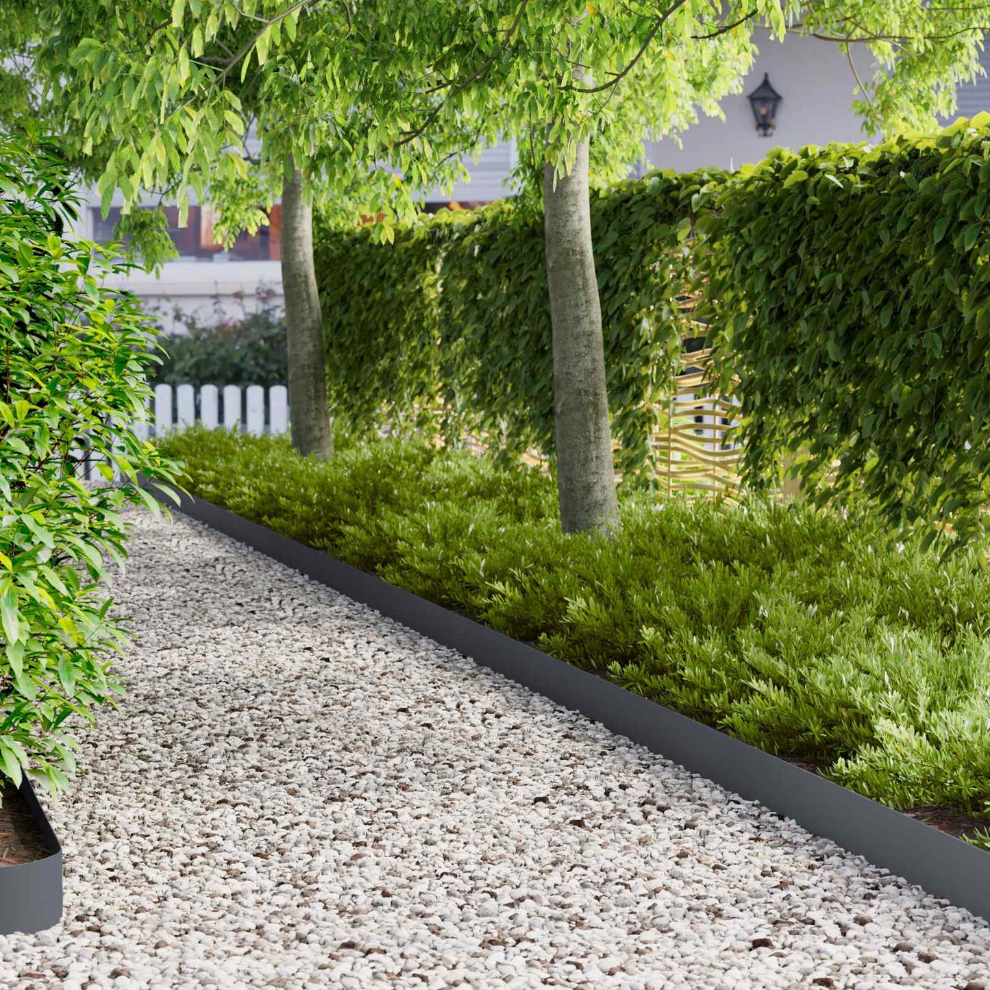 Gazonrand 30 st 100 x 15 cm Staal Antraciet