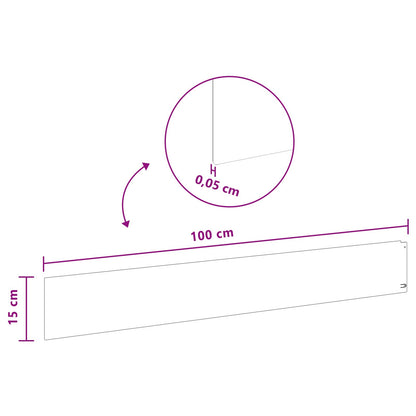 Gazonrand 30 st 100 x 15 cm Staal Antraciet