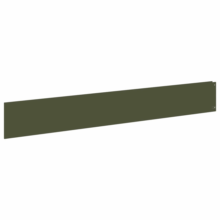 Gazonrand 30 pcs 100 x 15 cm Staal Olijfgroen