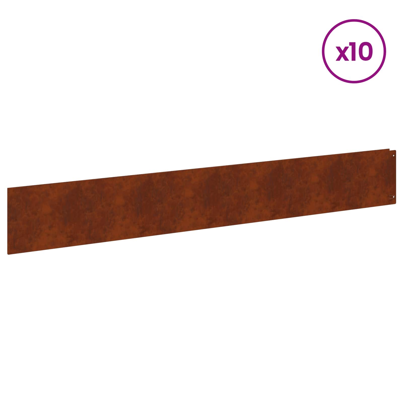 Gazonrand 10 pcs 100 x 15 cm Staal Roestig