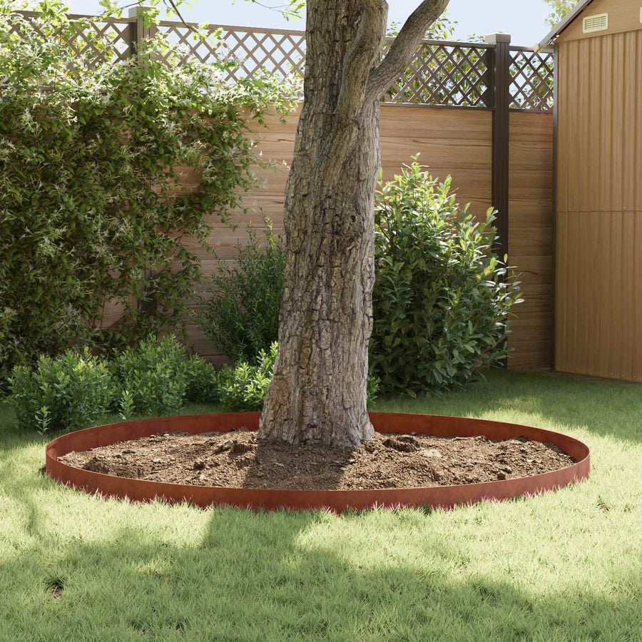 Gazonrand 30 pcs 100 x 15 cm Staal Roestig