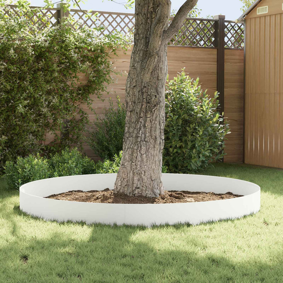 Gazonrand 20 st 100 x 18 cm Staal Wit