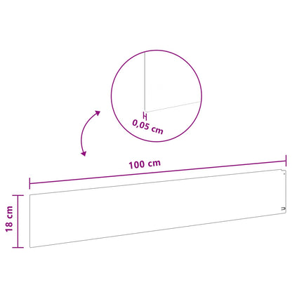 Gazonrand 10 pcs 100 x 18 cm Staal Zilverkleurig