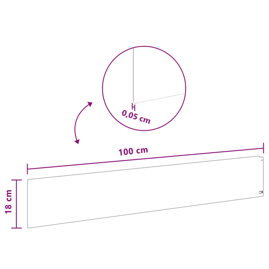 Gazonrand 10 pcs 100 x 18 cm Staal Zilverkleurig