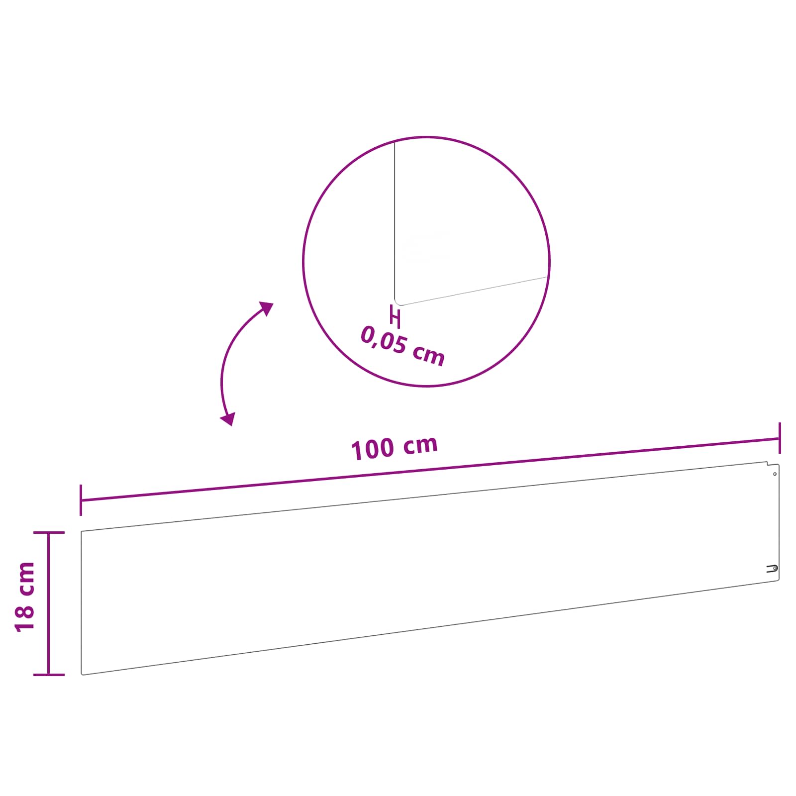 Gazonrand 30 pcs 100 x 18 cm Staal Roestig
