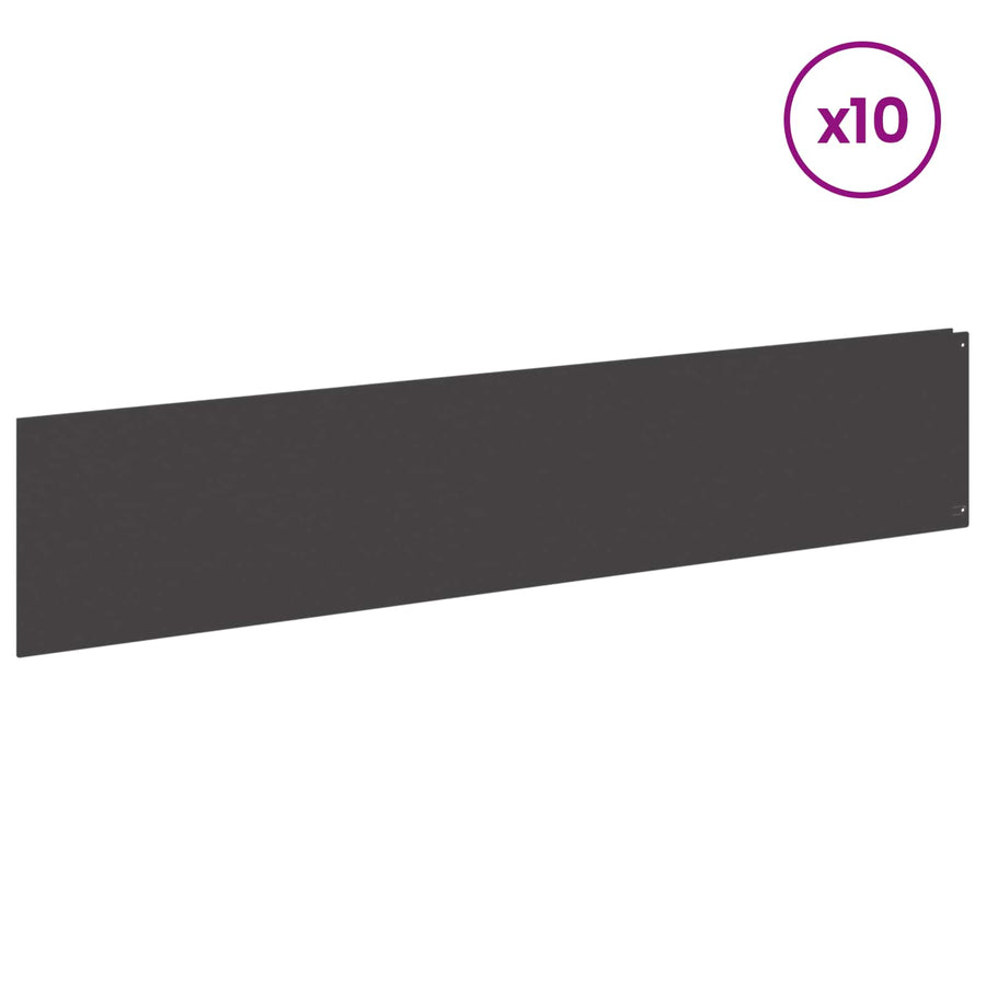 Gazonrand 10 st 100 x 22 cm Staal Zwart