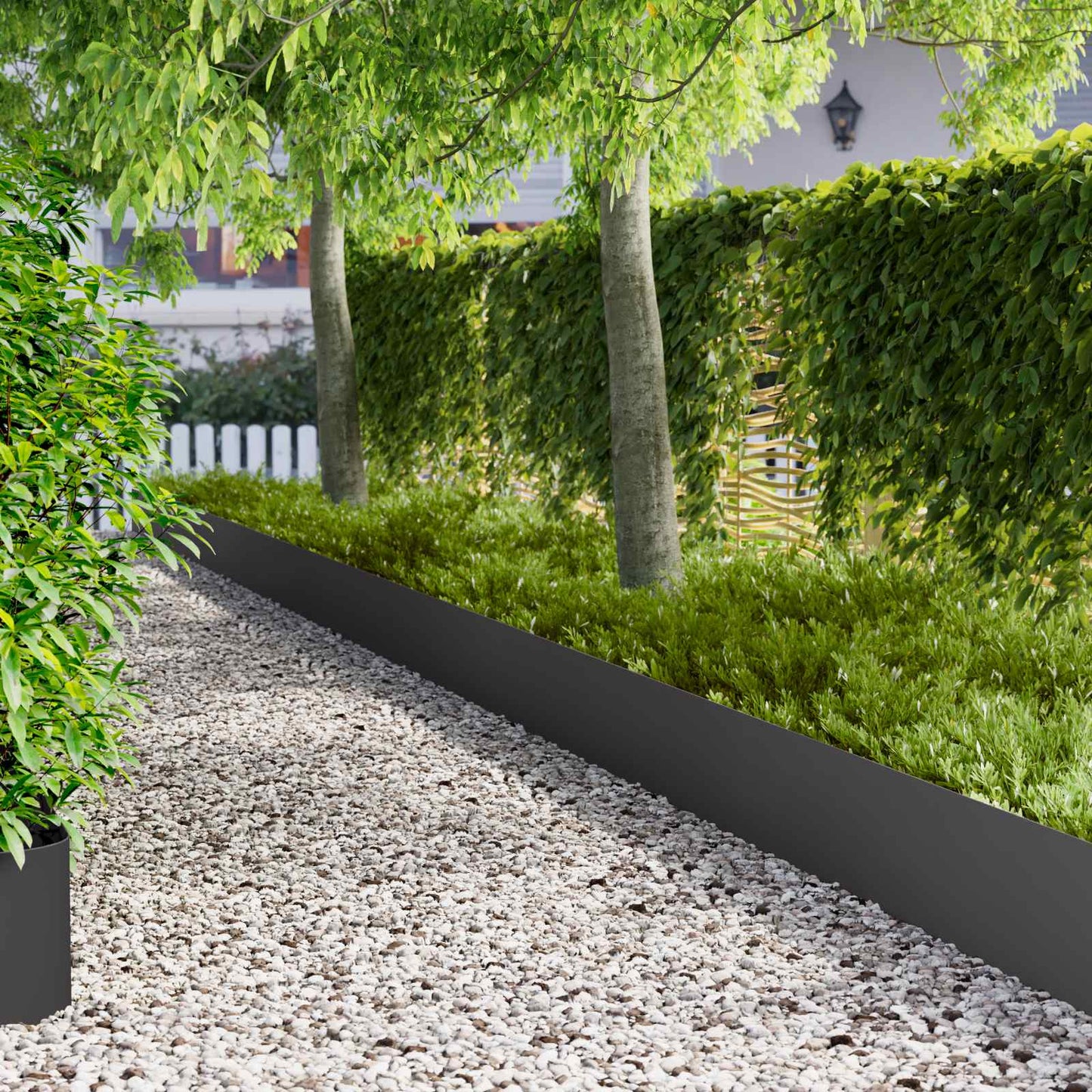 Gazonrand 20 st 100 x 22 cm Staal Zwart