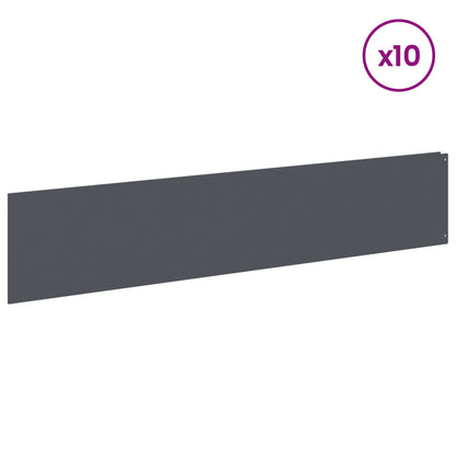 Gazonrand 10 st 100 x 22 cm Staal Antracietkleurig