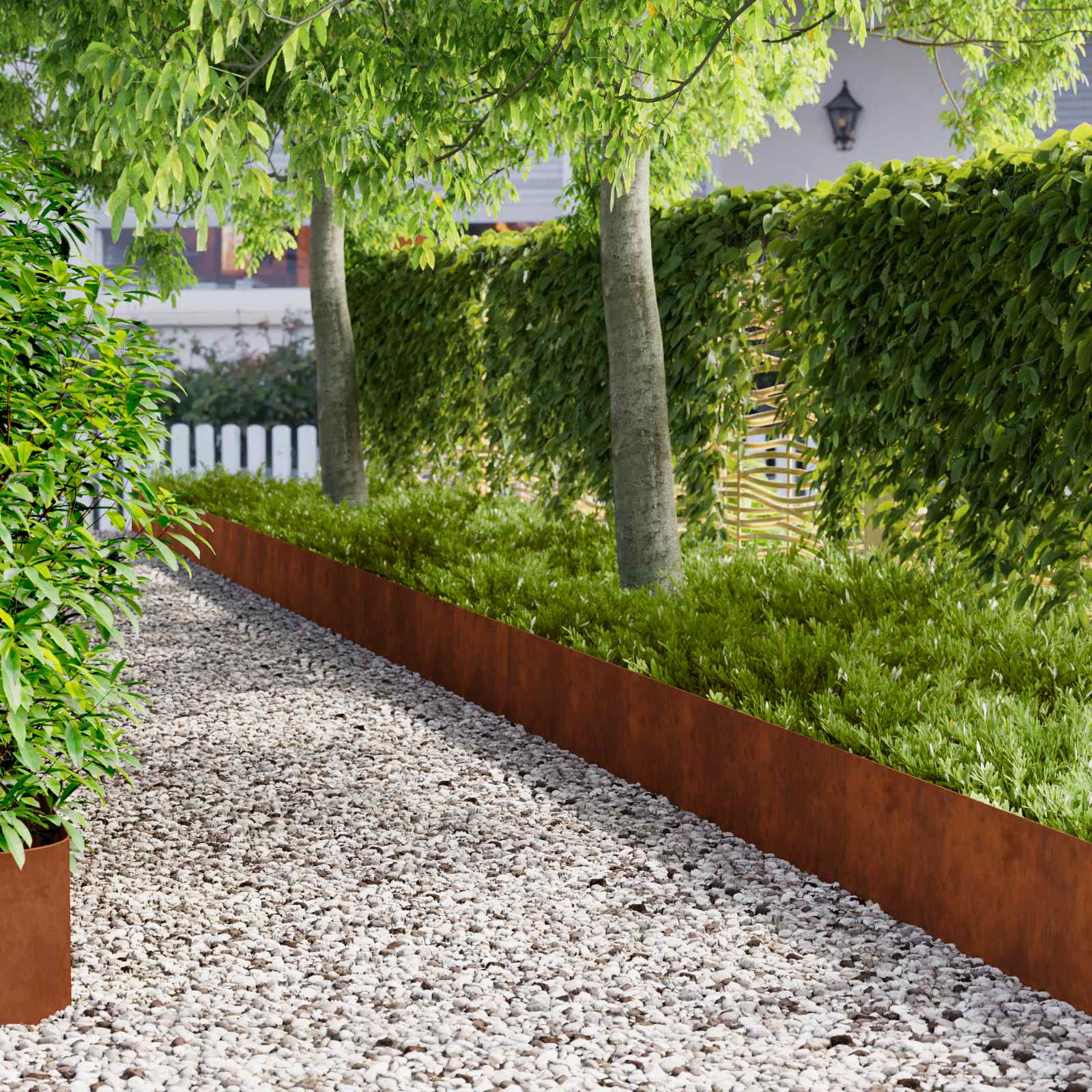 Gazonrand 10 pcs 100 x 22 cm Staal Roestig