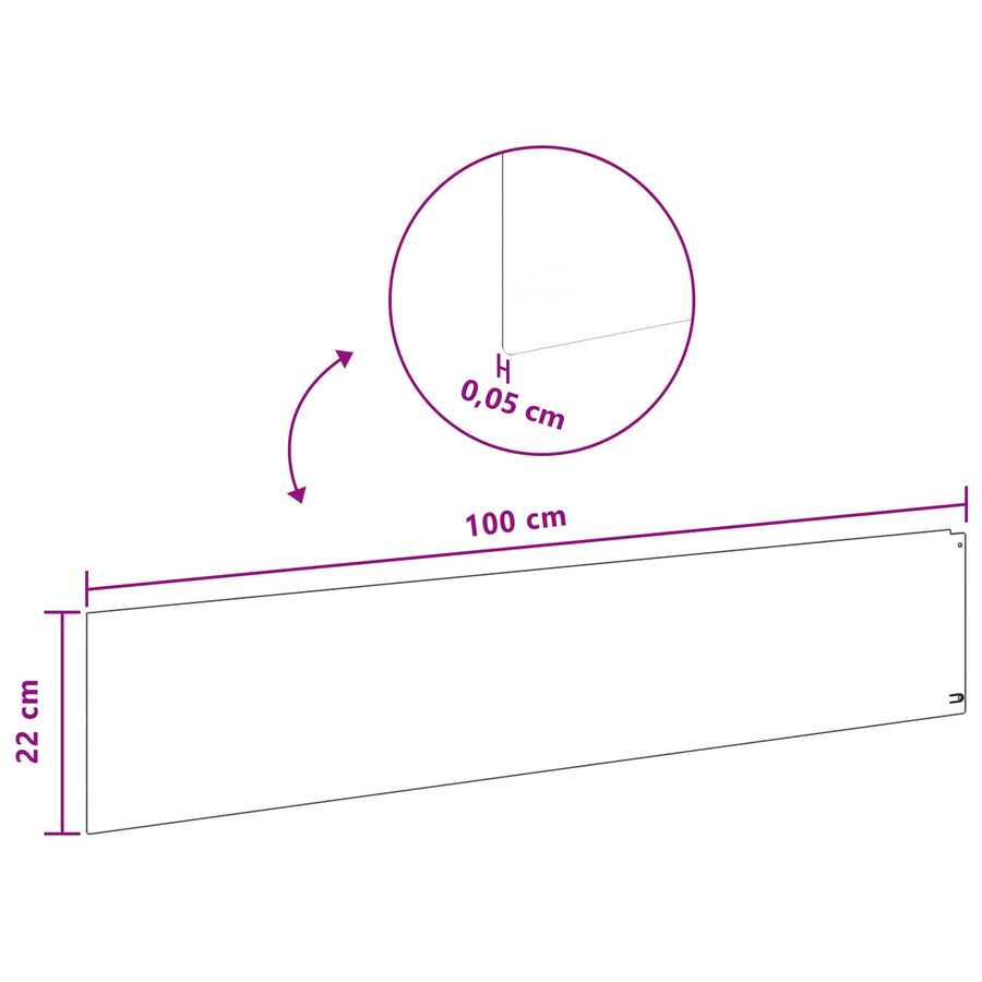Gazonrand 10 pcs 100 x 22 cm Staal Roestig