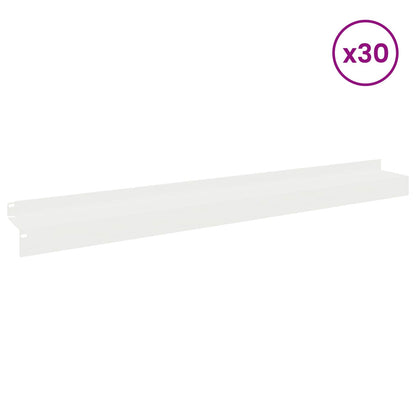 Gazonrand 30 st 100 x 10 x 8 cm Staal Wit