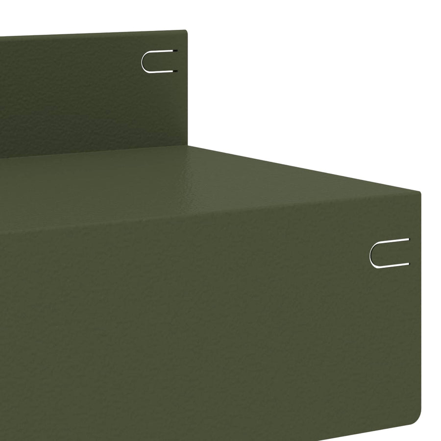 Gazonrand 20 st 100 x 10 x 8 cm Staal Olijfgroen