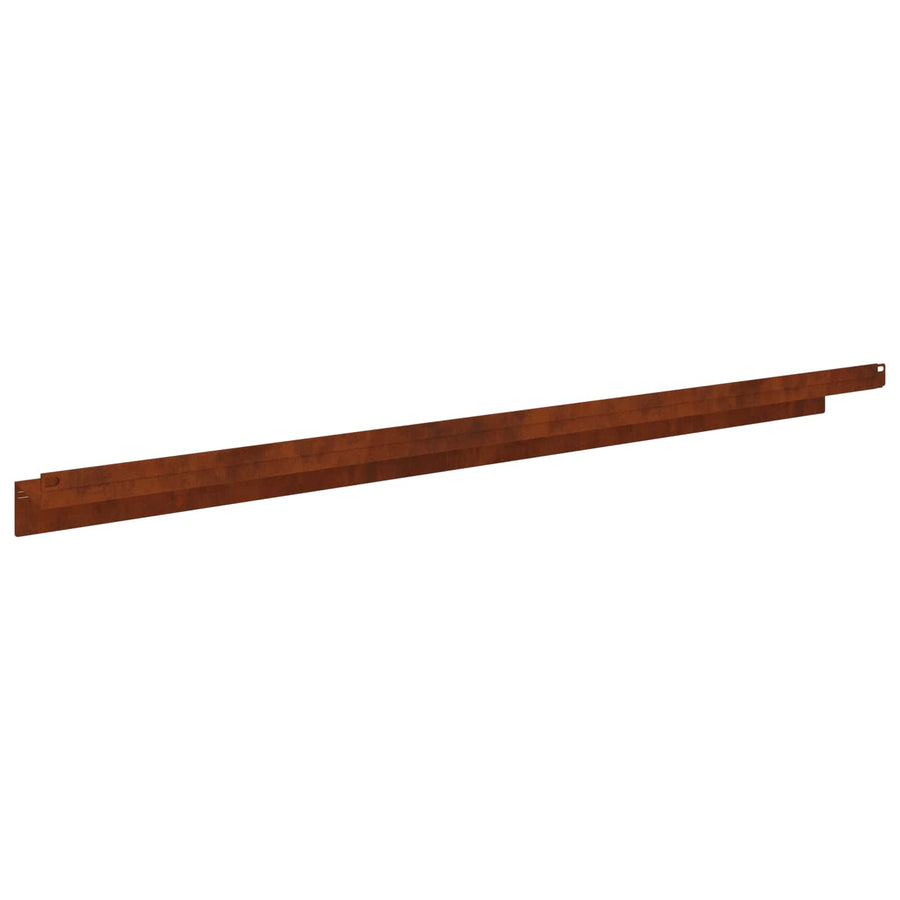 Gazonrand 10 pcs 100 x 10 x 8 cm Staal Roestig