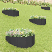 Gazonrand 4 stuks 100x45 cm staal zwart