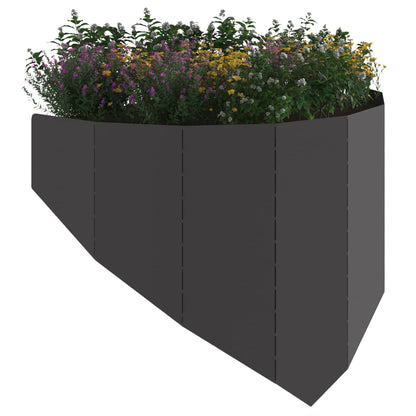 Gazonrand 4 st 100 x 45 cm Staal Zwart