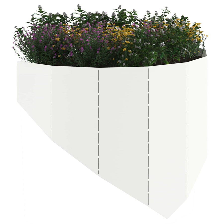 Gazonrand 4 st 100 x 45 cm Staal Wit