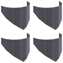 Gazonrand 4 st 100 x 45 cm Staal Antracietkleurig