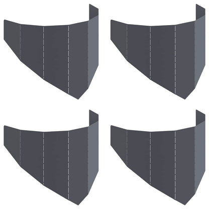 Gazonrand 4 st 100 x 45 cm Staal Antracietkleurig