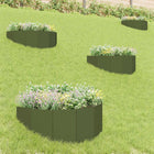 Gazonrand 4 st 100 x 45 cm Staal Olijfgroen