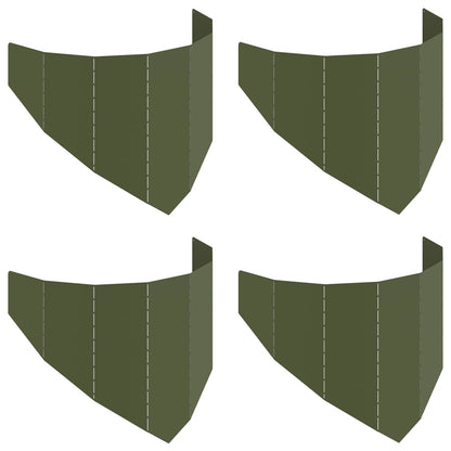 Gazonrand 4 st 100 x 45 cm Staal Olijfgroen