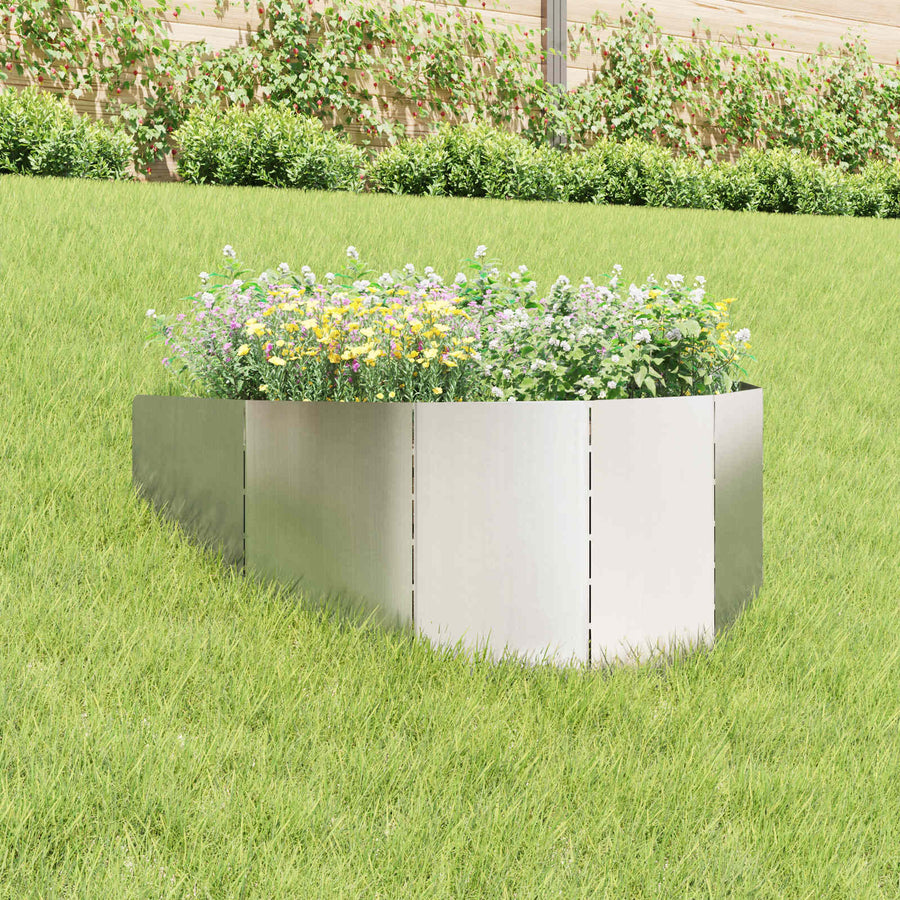 Gazonrand 100 x 45 cm Staal Zilverkleurig