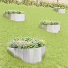Gazonrand 4 st 100 x 45 cm Staal Zilverkleurig