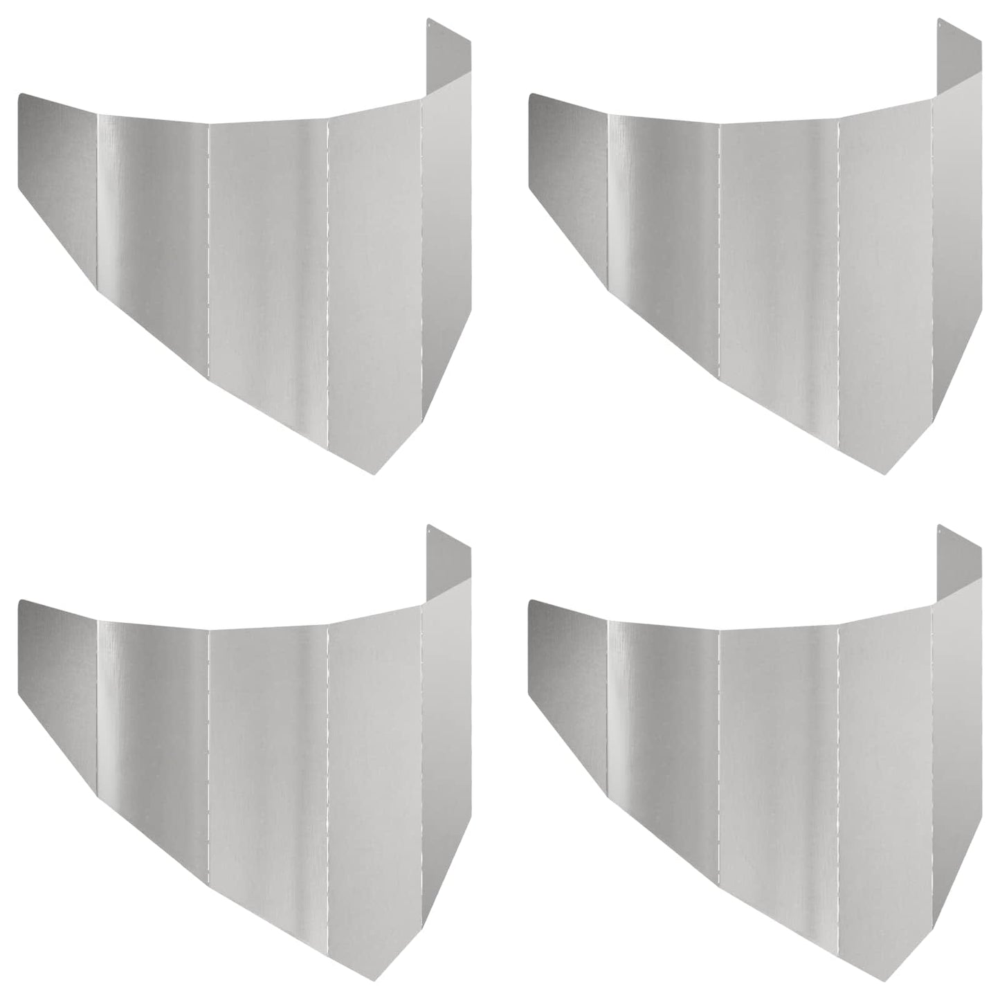 Gazonrand 4 st 100 x 45 cm Staal Zilverkleurig
