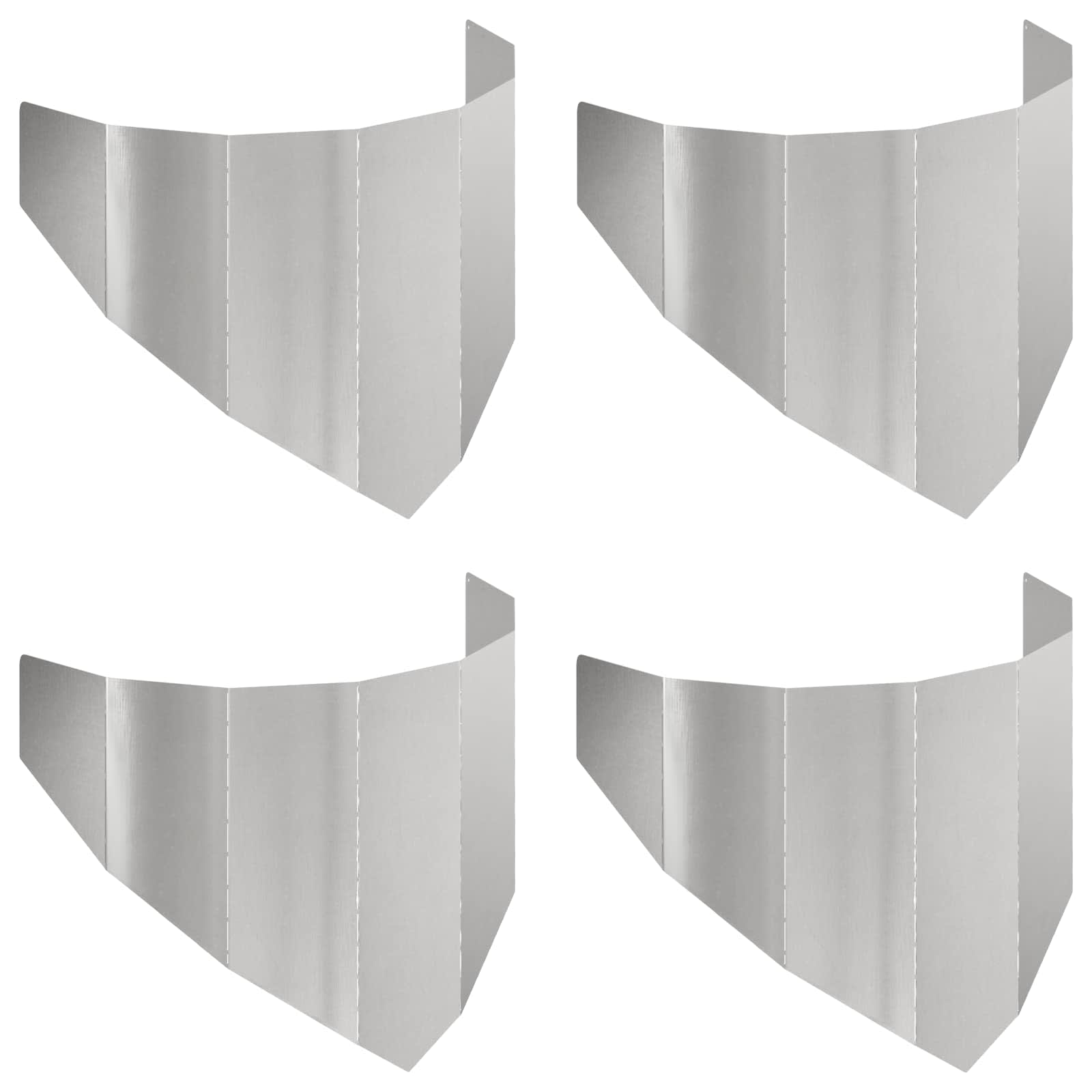 Gazonrand 4 st 100 x 45 cm Staal Zilverkleurig
