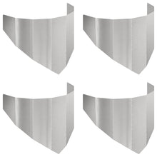 Gazonrand 4 st 100 x 45 cm Staal Zilverkleurig
