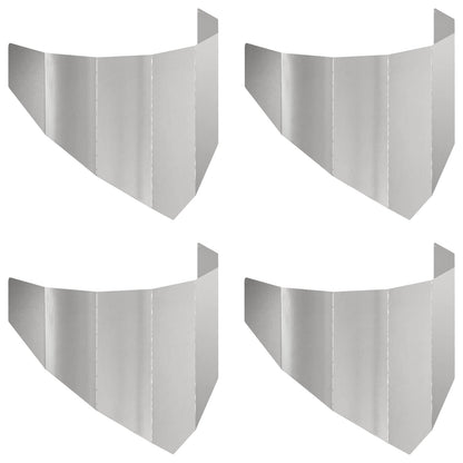 Gazonrand 4 st 100 x 45 cm Staal Zilverkleurig