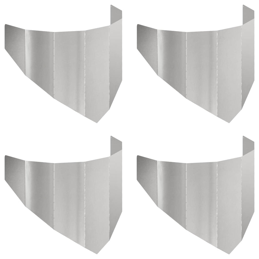 Gazonrand 4 st 100 x 45 cm Staal Zilverkleurig