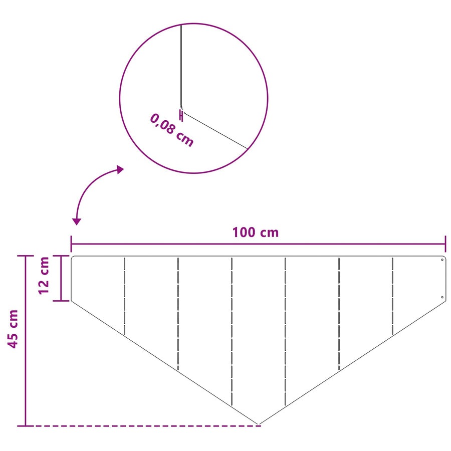 Gazonrand 4 st 100 x 45 cm Staal Zilverkleurig