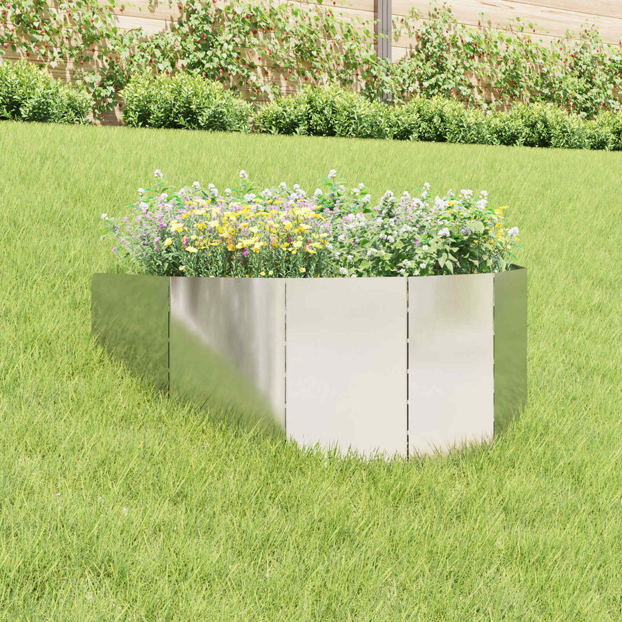 Gazonrand 100 x 45 cm Staal Zilverkleurig