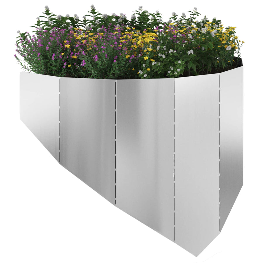 Gazonrand 100 x 45 cm Staal Zilverkleurig